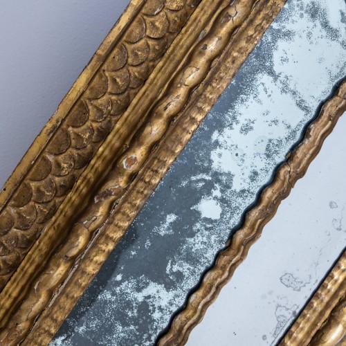 Miroirs, Trumeaux  - Miroir octogonal doré et à facettes, Espagne XVIIe siècle