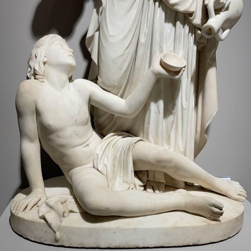 Sculpture Sculpture en Marbre - Heinrich Max Imhof (1795/98-1869) - Agar et Ismaël, 1849