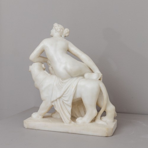 Sculpture Sculpture en Marbre - Ariane sur la panthère d'après Dannecker, 2e moitié du 19e siècle