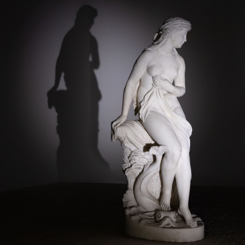 Robert Cauer l'Ancien (1831-1893) - Vénus au dauphin, Rome 1874 - Sculpture Style 