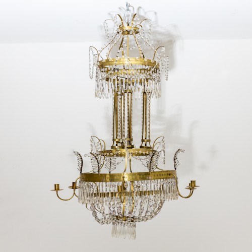 Lustre en cristal, Suède vers 1800 - Luminaires Style Empire