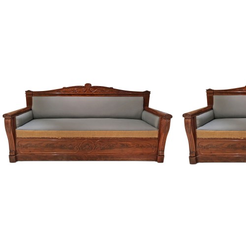 Paire de bancs Biedermeier, vers 1840 - Sièges Style 