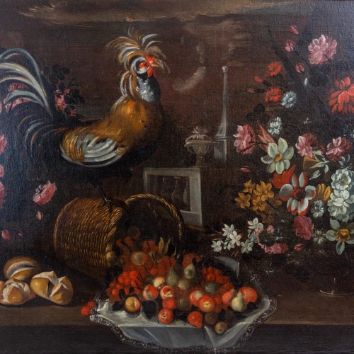 Tableaux et dessins Tableaux XVIIe siècle - Paire de Nature morte en pendant, Espagne 17e siècle