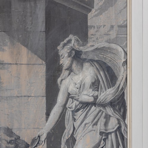 Grisaille wallpaper from the &quot;Psyche&quot; series by Merry-Joseph Blondel &amp; Louis Lafit - 