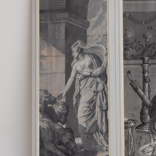 Antiquités - Grisaille wallpaper from the &quot;Psyche&quot; series by Merry-Joseph Blondel &amp; Louis Lafit