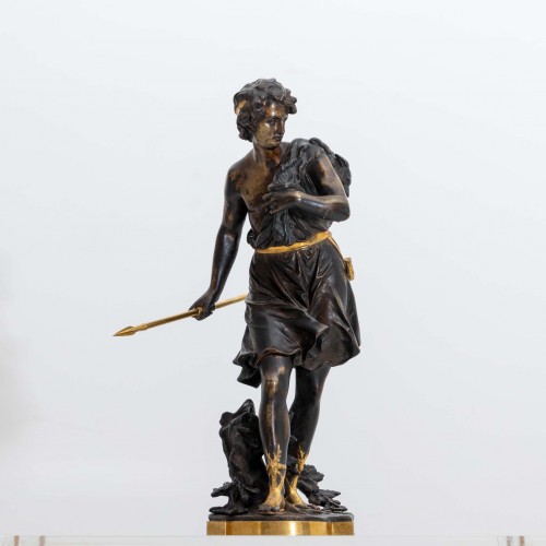 Chasseur à la fourrure de loup par Eutrope Bouret (1833 Paris - 1906) - Sculpture Style 