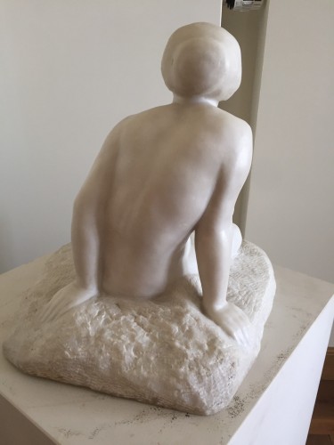 Art Deco Sculpture of a Sitting Female, sig. Chauvet, France 1920s - 