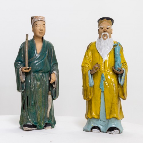 Terracotta Figures, Piedmont 18th Century - Porcelain & Faience Style 