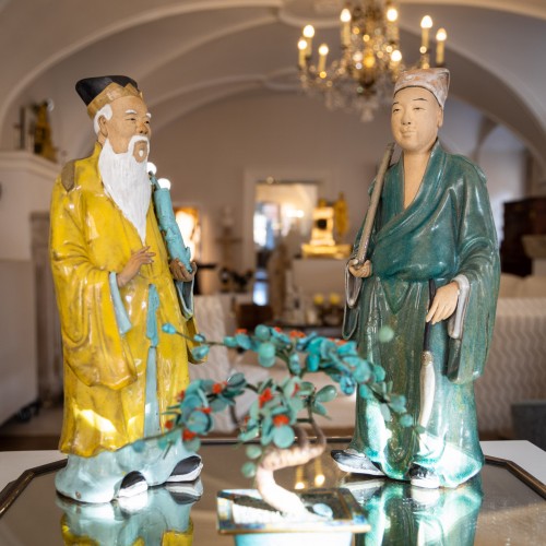 Céramiques, Porcelaines  - Figures en terre cuite, Piémont 18e siècle