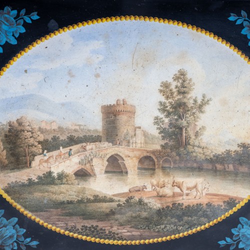 Scagliola Plate after Pietro della Valle, Late 19th Century - Decorative Objects Style 