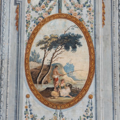 Three-part painted Wall Panels, Italy or France, 2nd Half 19th Century - Paintings & Drawings Style 