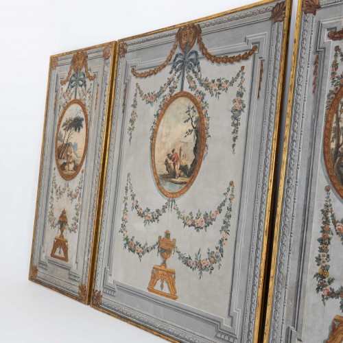 Three-part painted Wall Panels, Italy or France, 2nd Half 19th Century - 