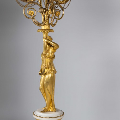 Pair of firegilt Louis Seize Girandoles, France circa 1785 - Lighting Style Louis XVI