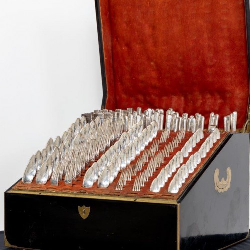 Antique Silver  - Russian Cutlery in a French Case, late 19th to early 20th Century