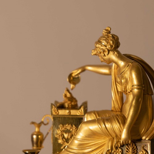 Pendule de cheminée en bois doré, France / Paris vers 1830 - EHRL Fine Art & Antique