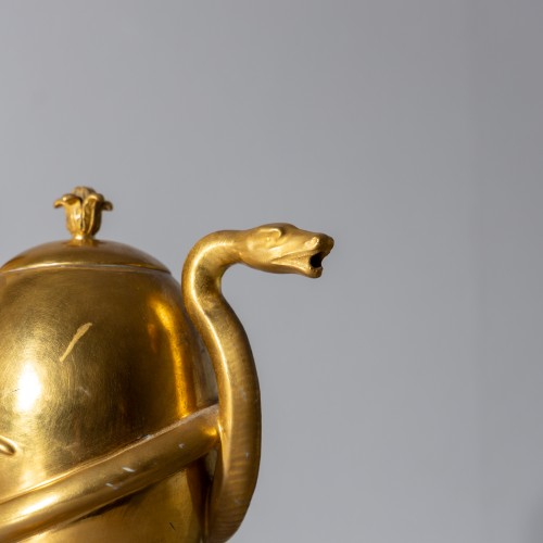 Porcelain & Faience  - Golden Porcelain Teapot with Snake Decoration, KPM c. 1800
