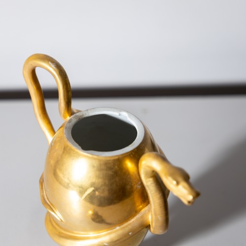 18th century - Golden Porcelain Teapot with Snake Decoration, KPM c. 1800