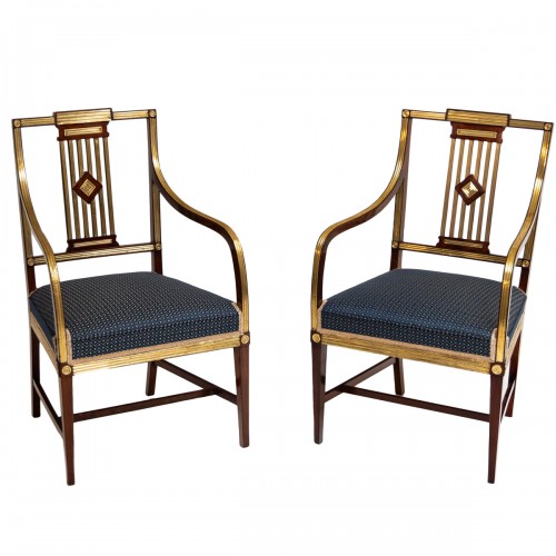 Classicist Dining Room Chairs, Baltic, End of 18th Century