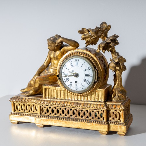 Louis Seize Mantel Clock in a Giltwood Case, End of 18th Century - EHRL Fine Art & Antique