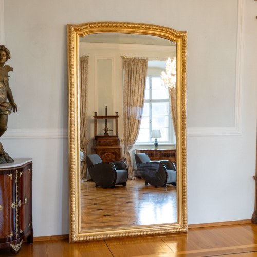 XIXe siècle - Grands miroirs dans un cadre patiné d'or, Italie Milieu du XIXe siècle