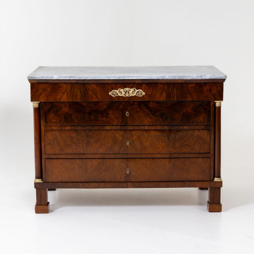 Pair of Chests of Drawers with grey Marble Tops, Italy, 1st Third 19th Cent - Furniture Style 