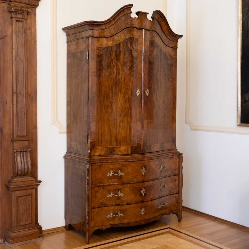 Furniture  - Tall Baroque Cabinet in Walnut, Mid-18th Century