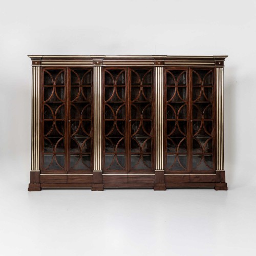 19th century - Large Library Cabinet with brass fluting, German, around 1800