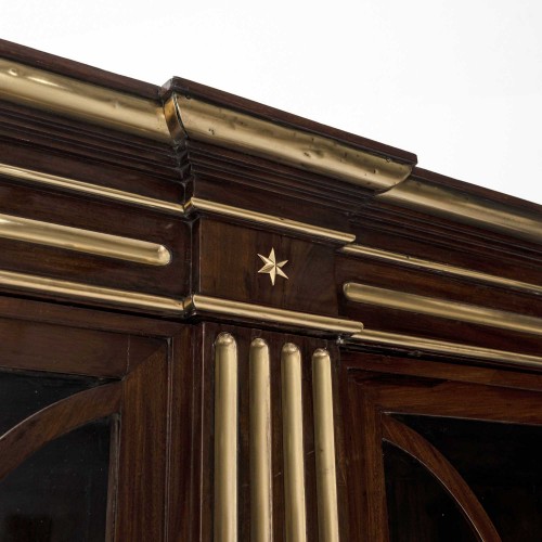 Large Library Cabinet with brass fluting, German, around 1800 - Empire