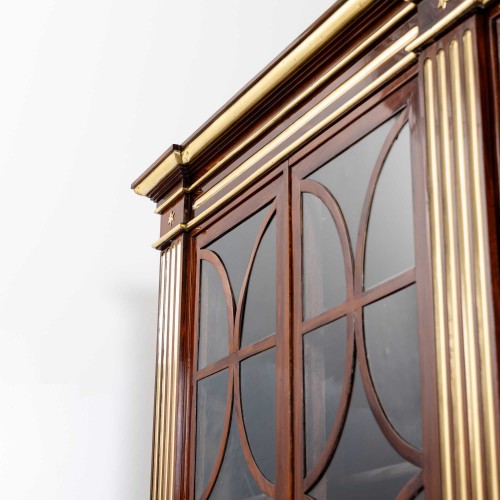 Antiquités - Large Library Cabinet with brass fluting, German, around 1800