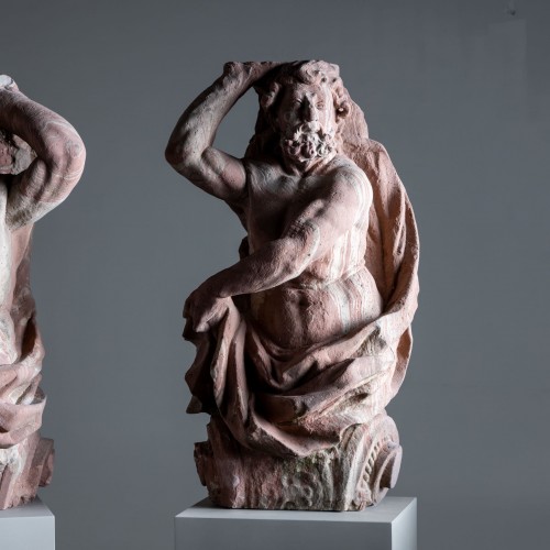 Sculpture Sculpture en pierre - Paire d'atlas en grès, Francfort vers 1720-1748