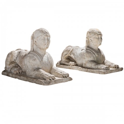 Pair of Marble Sphinxes, Italy 17th Century