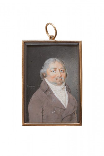 Miniature Portrait Of A Gentleman By Henri-louis Convert (also Couvert)1849