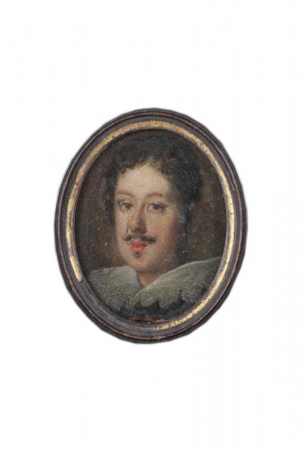 Portrait miniature d'un jeune homme seconde moitié du 17e siècle