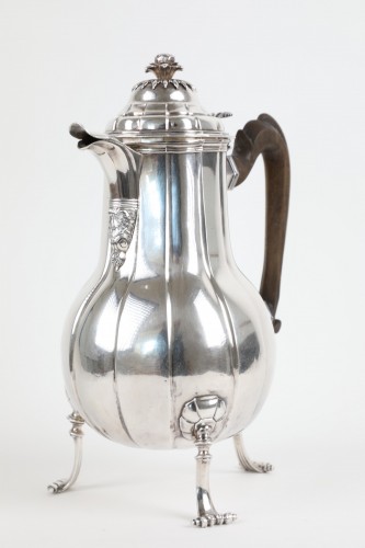 Louis XV - TournainDoornik Belgium - 18th Century Silver Coffee Pot.