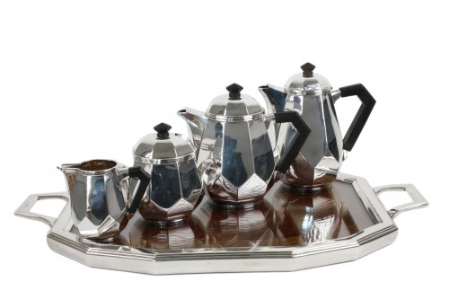 Ravinet D'enfer - 5-piece silver tea and coffee service, Art Deco period