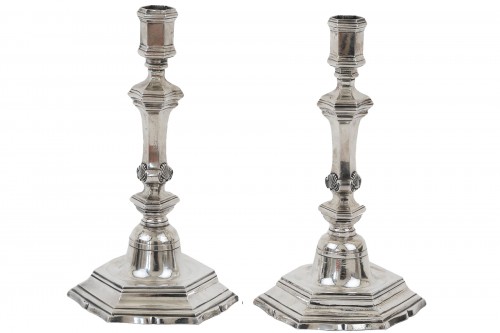 Pair of candlesticks 1744 - 50 made by P. Maude in Béziers - France