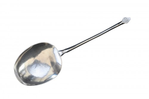 A silver spoon with the hallmarks of the city of Brussels from 17th