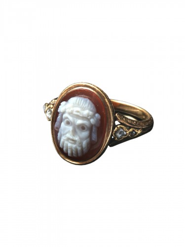 bacchic mask cameo ring