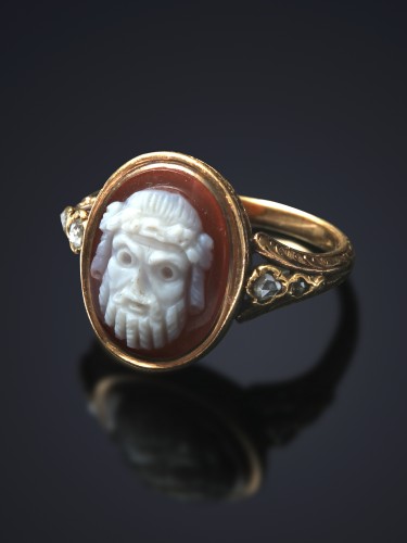 Bague avec camée au masque bachique - Bijouterie, Joaillerie Style 