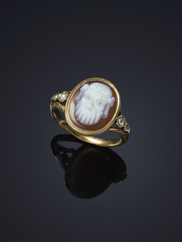 Bijouterie, Joaillerie Bagues - Bague avec camée au masque bachique