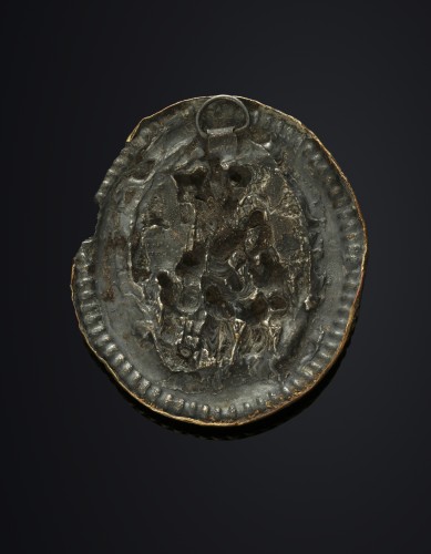 Religious Antiques  - 17th century metal plaquette, Descent from the Cross