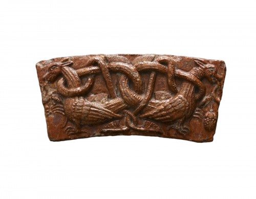  Romanesque glazed brick with two dragons