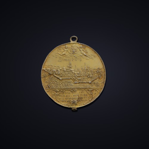 17th century silver gilt medal, Strasbourg - silverware & tableware Style 