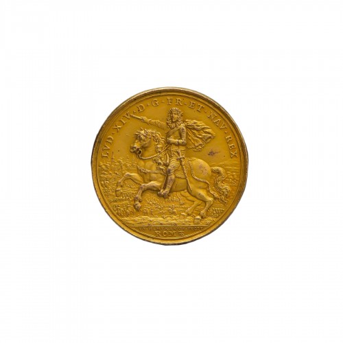 Médaille pour Louis XIV bronze doré