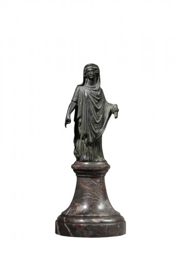 Roman bronze figure of a Vestal