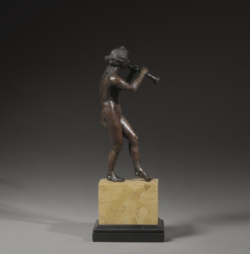 Bacchante Playing the Flute, Renaissance bronze attributed to Riccio - 