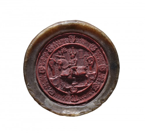 Empreinte de sceau en cire pour Auguste I duc de Saxe (1526-1586)