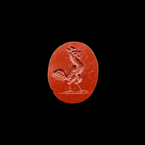 Jasper intaglio figuring a cock - Ancient Art Style 