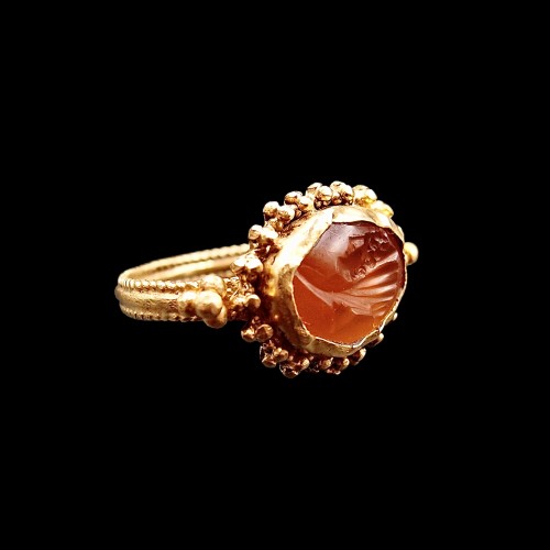 Bague romaine en or avec intaille - Archéologie Style 