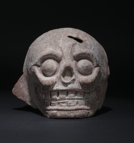 Mayan terracotta skull - Ancient Art Style 